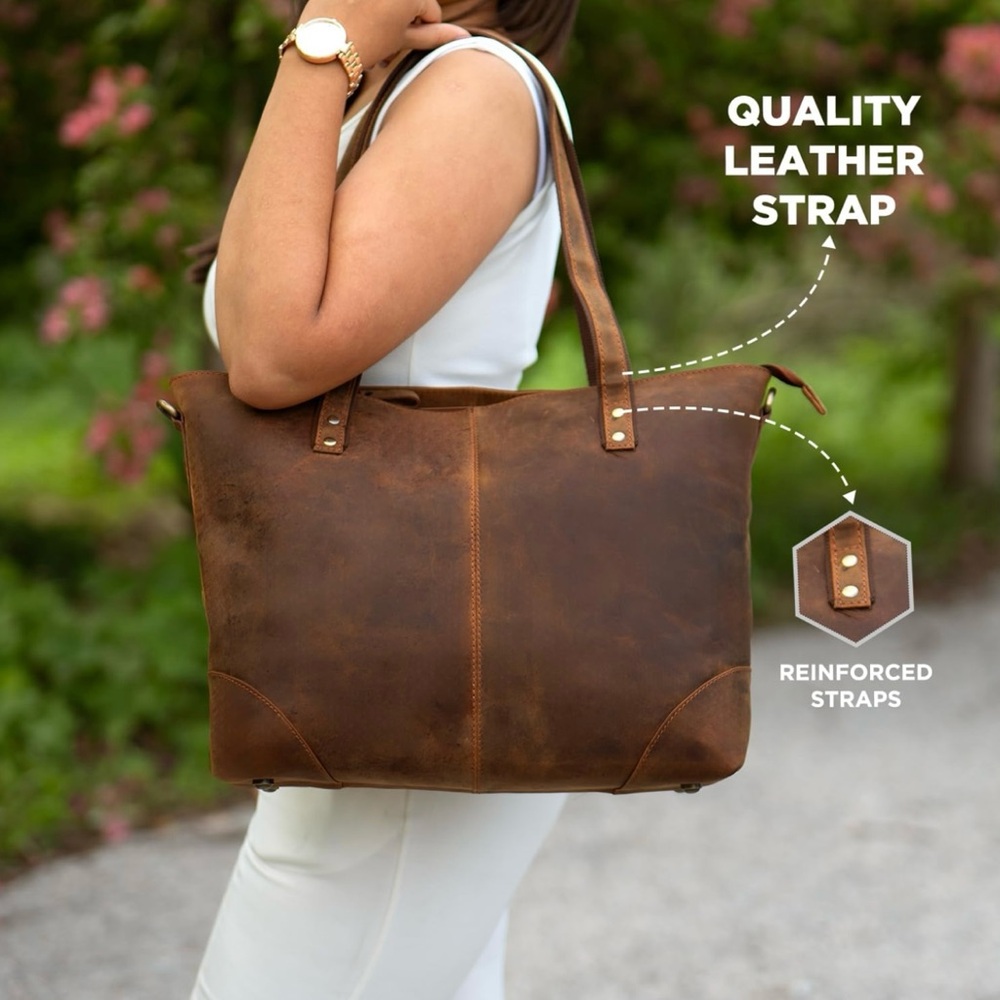 Tote Leather Bag and Crossbody Bag - Picture 9 of 16